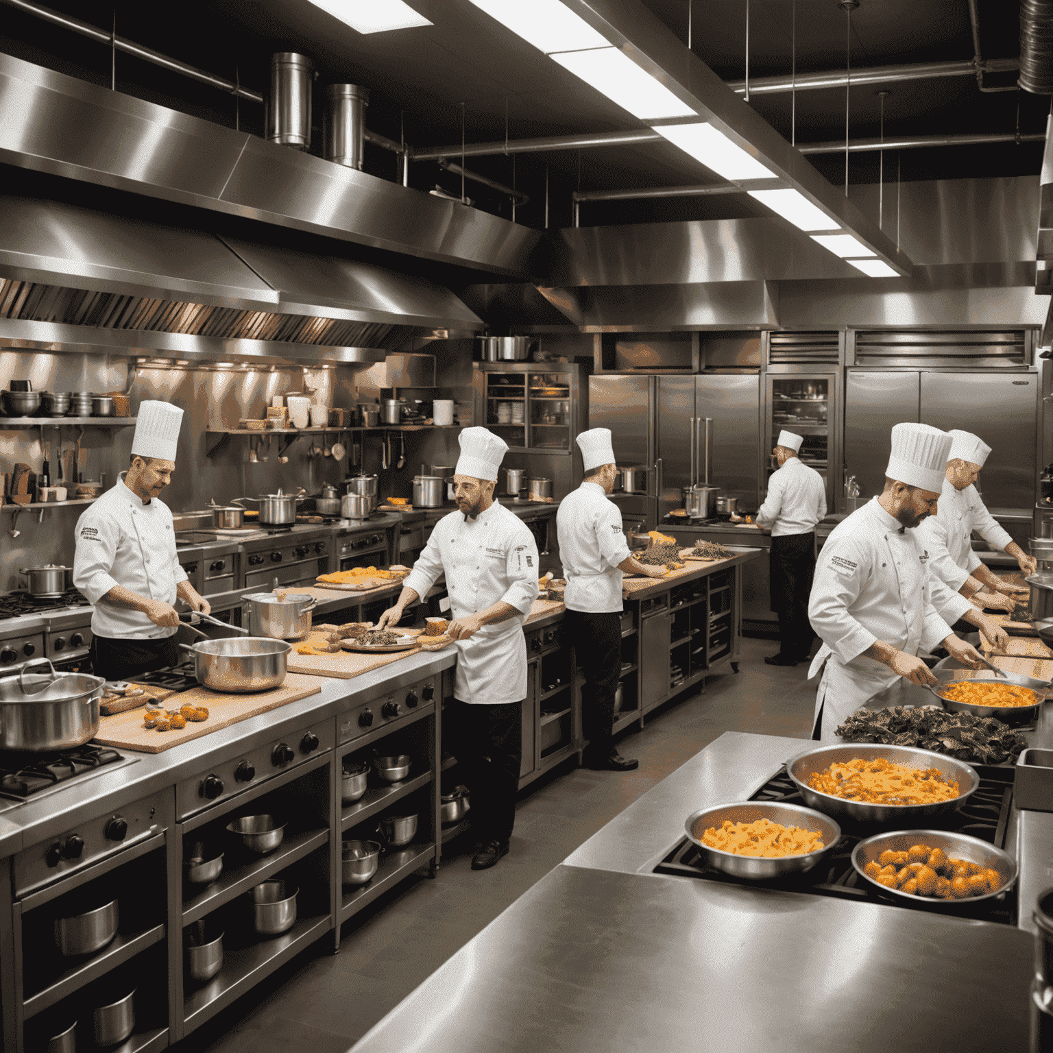 Behind-the-scenes image of Cravecraft's kitchen, showing chefs at work and state-of-the-art equipment